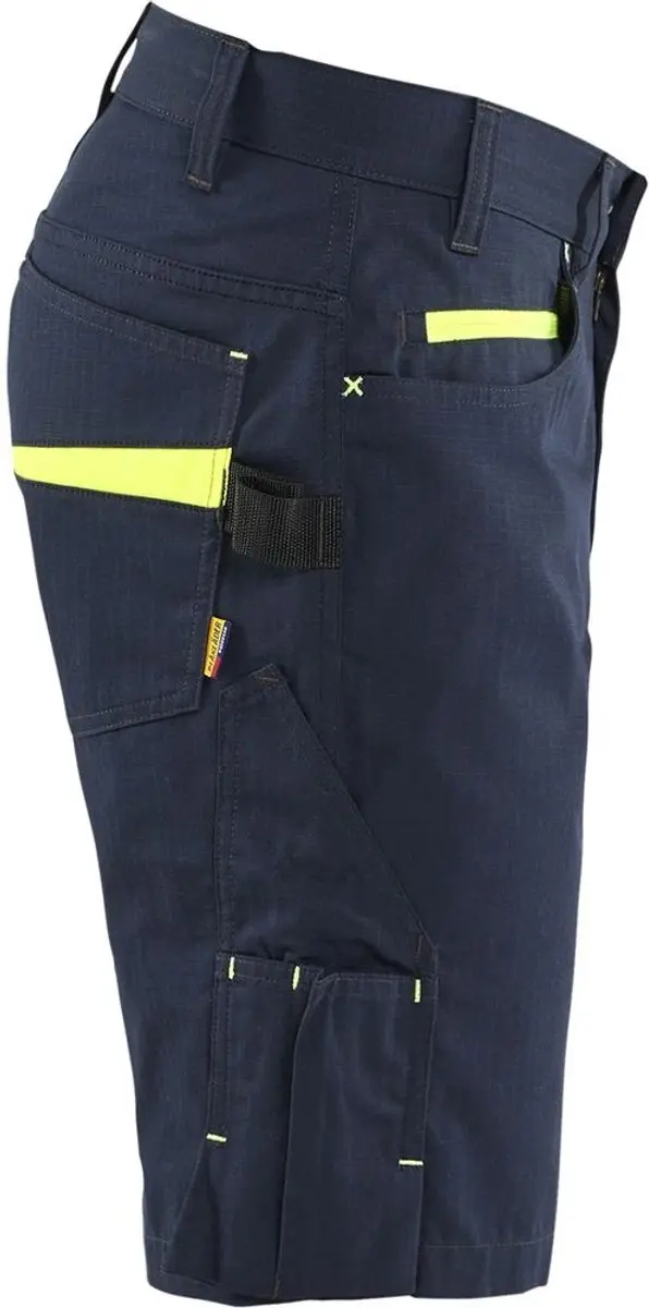 Blåkläder Service Short 62 - Donker marineblauw/High Vis Geel
