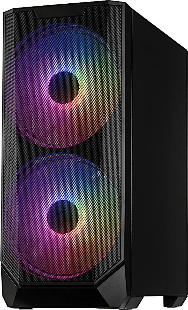 Inter-Tech IT-3503 Airstream Tower - 3x 2.5" 1x 3.5" - Zwart