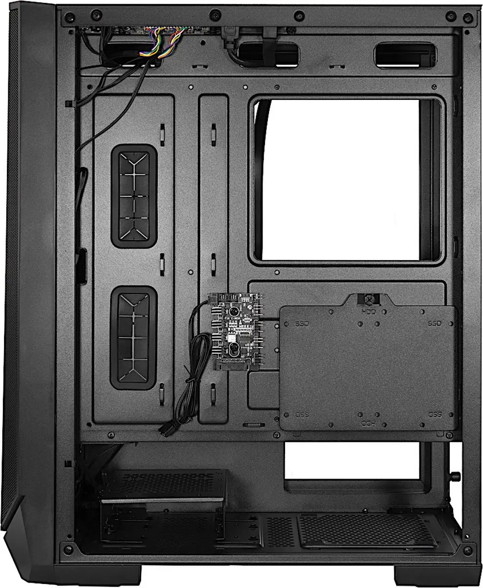 Inter-Tech IT-3503 Airstream Tower - 3x 2.5" 1x 3.5" - Zwart