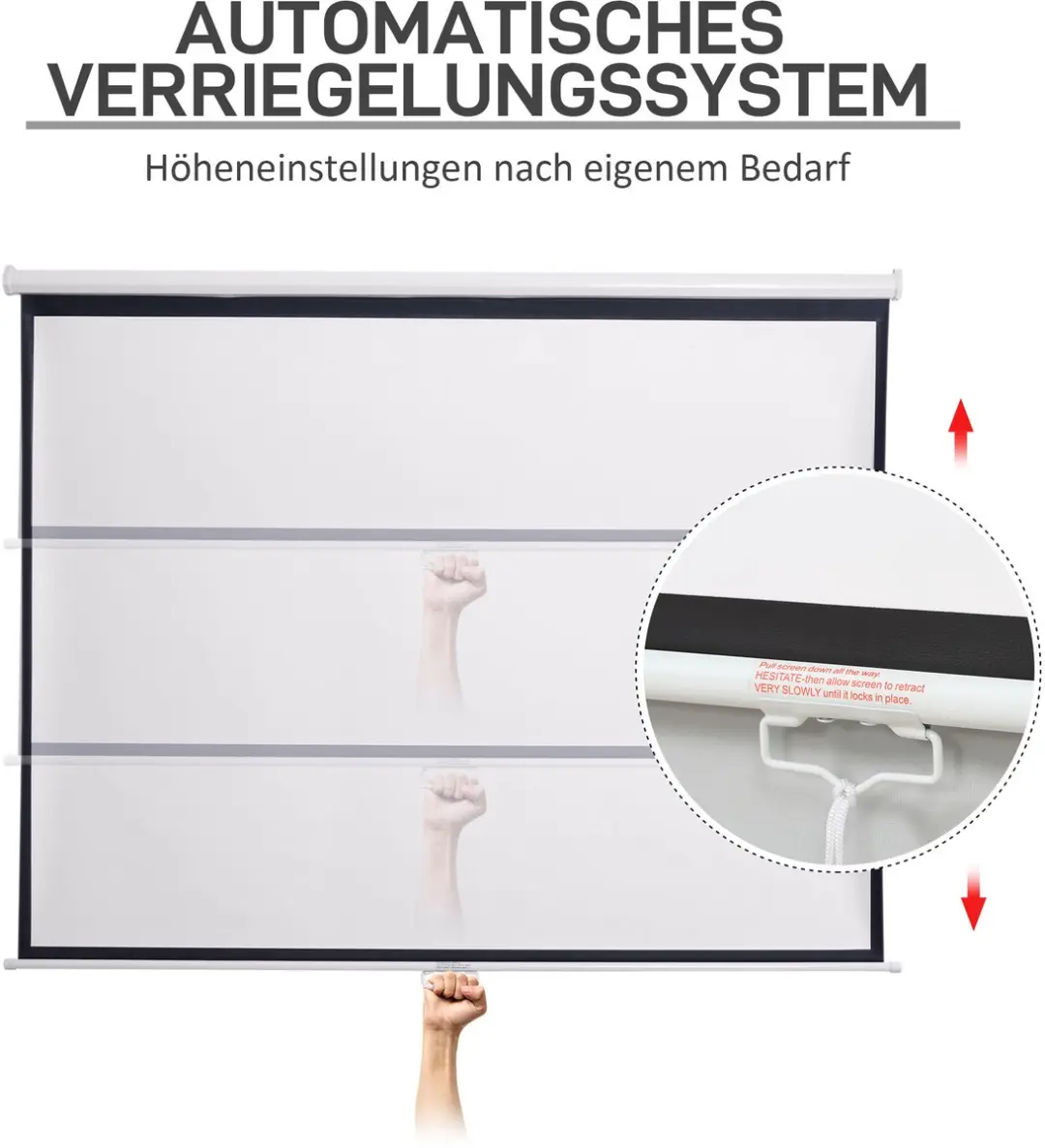Homcom Projectiescherm 203x152cm - Wit - afbeelding 6 van 6
