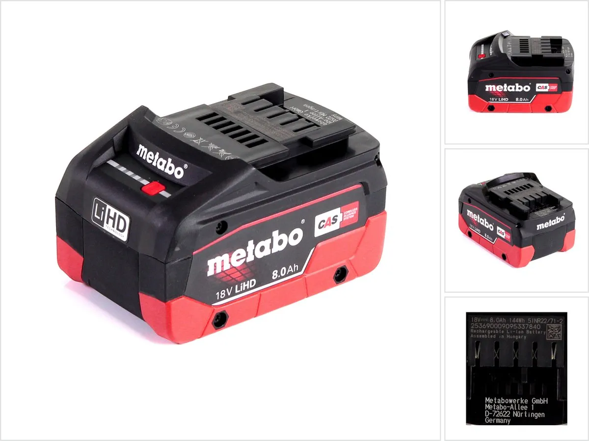 Metabo 18V LiHD 8.0Ah Accu 625369000