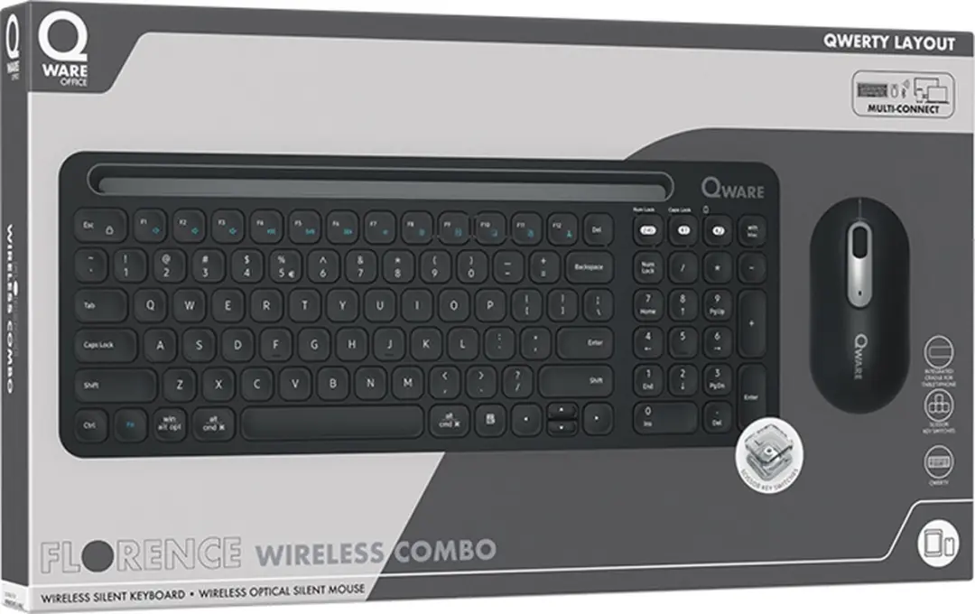 Qware Office QW PCB-390BL Draadloos Toetsenbord - Zwart