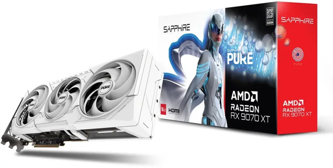 Sapphire Radeon RX 9070 XT 16GB Videokaart - 2x HDMI 2.1b, 2x DisplayPort 2.1a