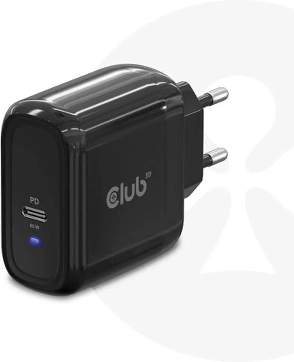 CLUB3D CAC-1905 USB-C Travel Charger 65W - Zwart