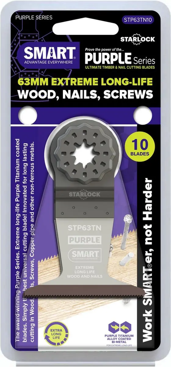 SMART Blades Starlock Purple Zaagbladen 63x46mm - 10 Stuks
