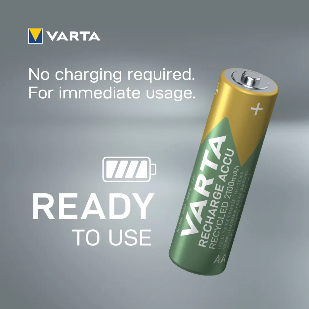 Varta Recycled AA 2100mAh Oplaadbare Batterijen - 4 Stuks