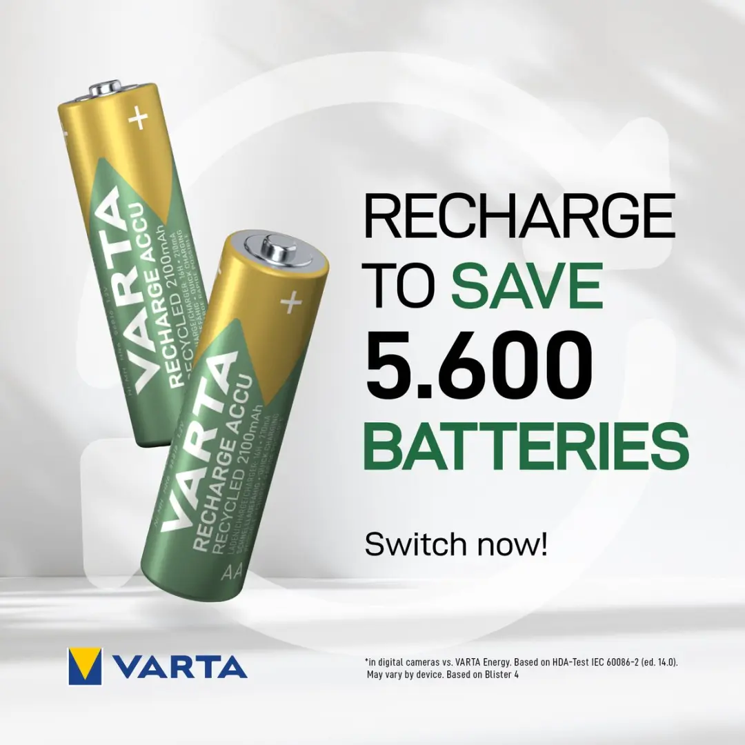 Varta Recycled AA 2100mAh Oplaadbare Batterijen - 4 Stuks