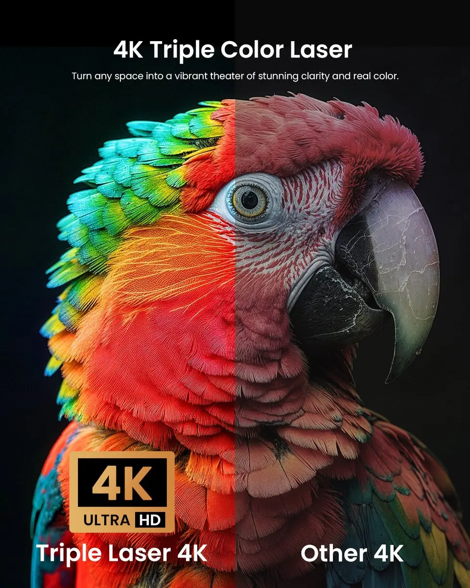 JMGO N1S Ultra 4K Drievoudige Laserprojector - 2.800 ANSI Lumen - Grijs