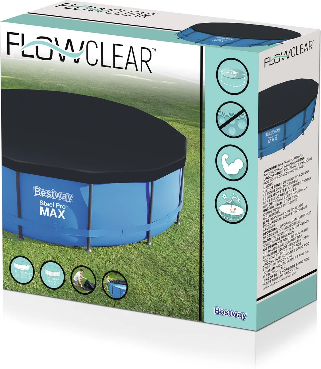 Bestway Afdekzeil Flowclear Ø457cm - Zwart