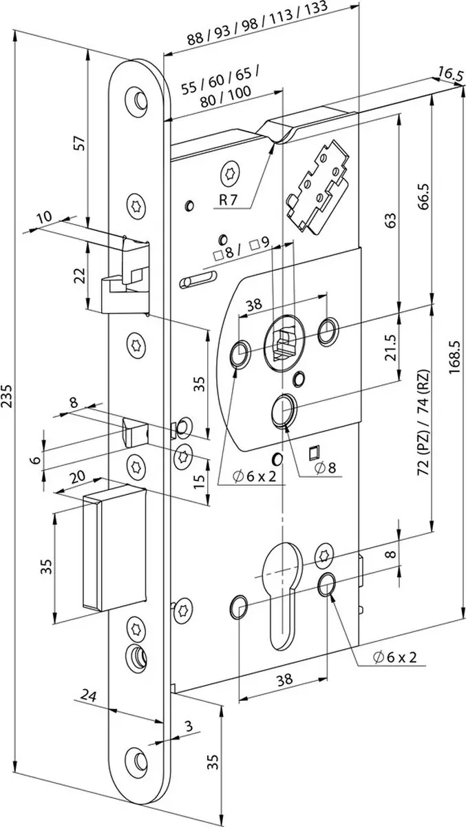Assa Abloy EL560/60/72/24mm Solenoidslot - 1 Stuks