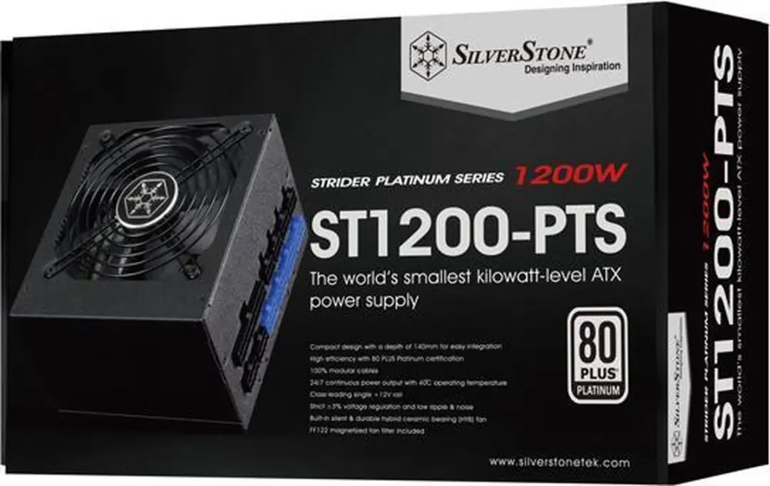 SilverStone SST-ST1200-PTS ATX Voeding 1200W - Zwart