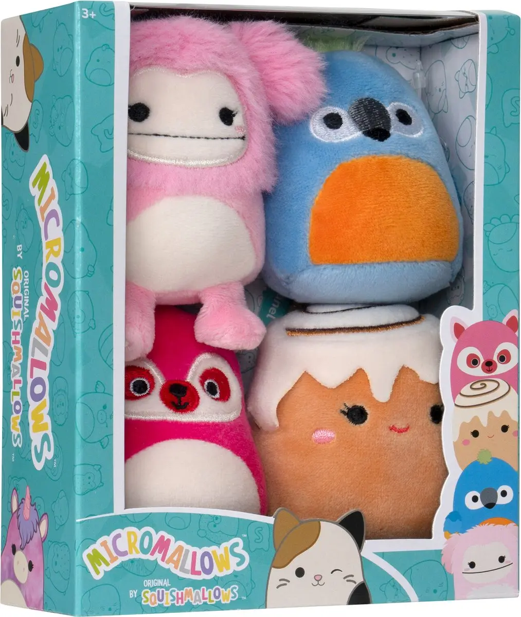MicroMallows Squishmallows 6,5cm Chanel/Brina/Lucia/Tenise - 4 Stuks