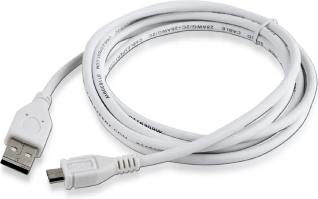 Cablexpert USB Micro-B naar USB-A Kabel 1,8m - Wit