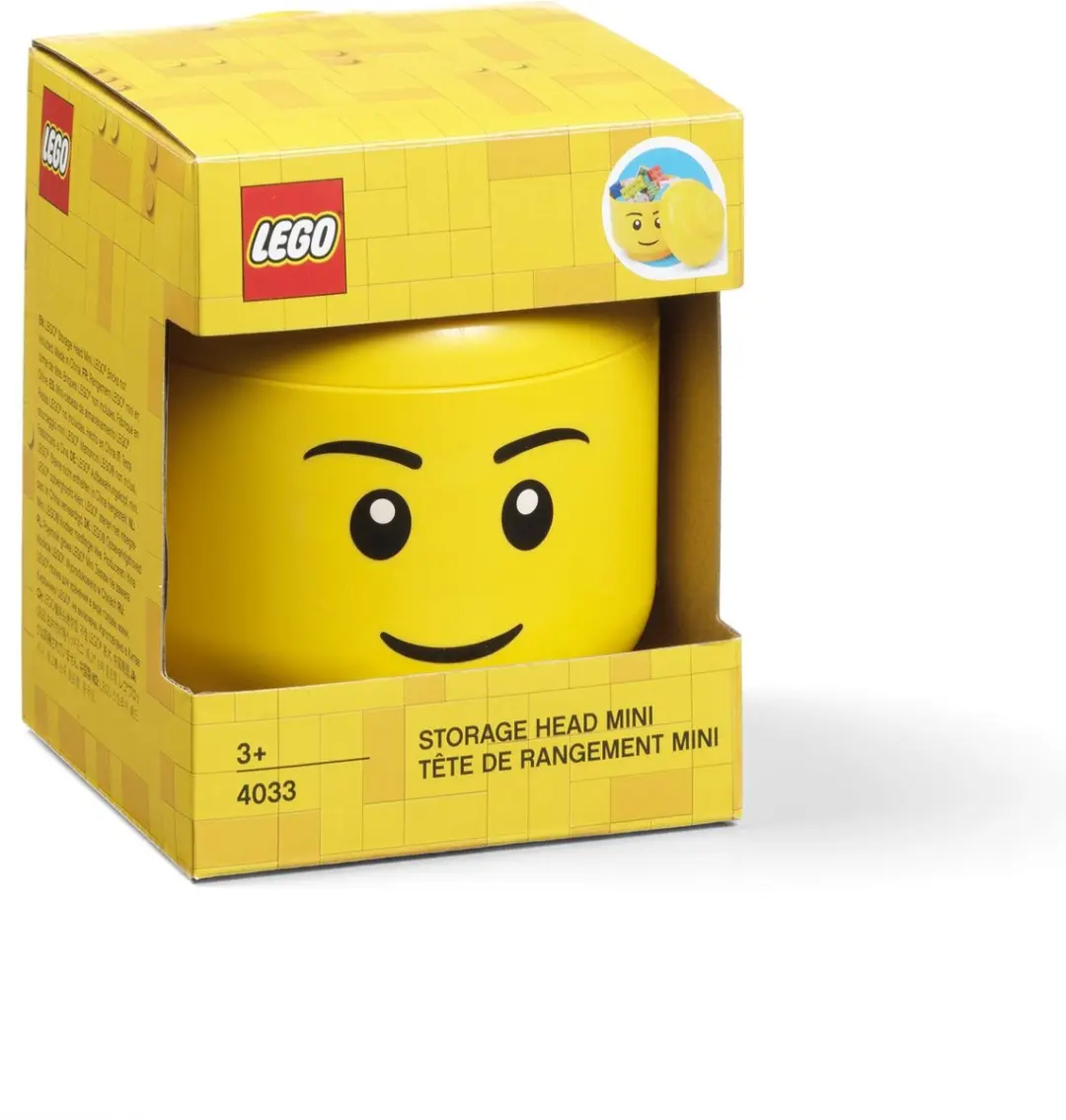 Lego - Opbergbox Hoofd Boy Mini - Polypropyleen - Geel