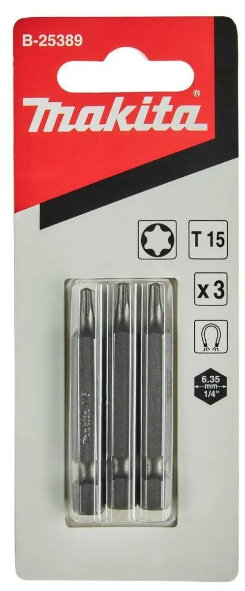 Makita Schroefbit Torx T15x50mm - 3 Stuks