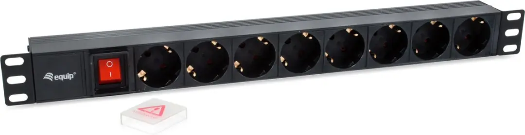 Equip 333286 Energiedistributie 8 AC-uitgangen 2500W - Zwart
