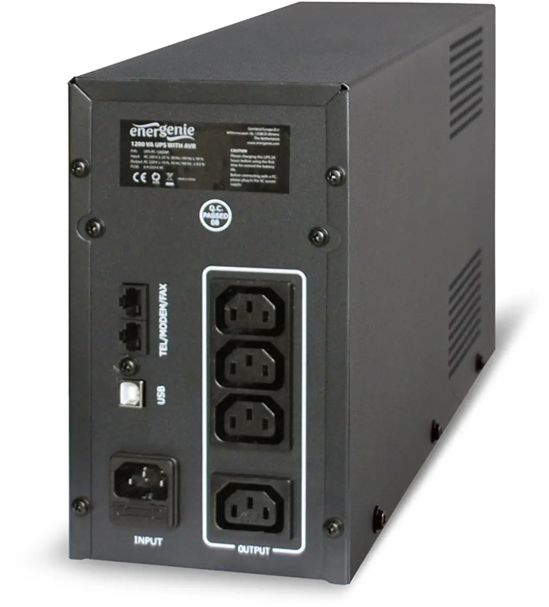 EnerGenie UPS-PC-1202AP UPS 1200VA - Zwart