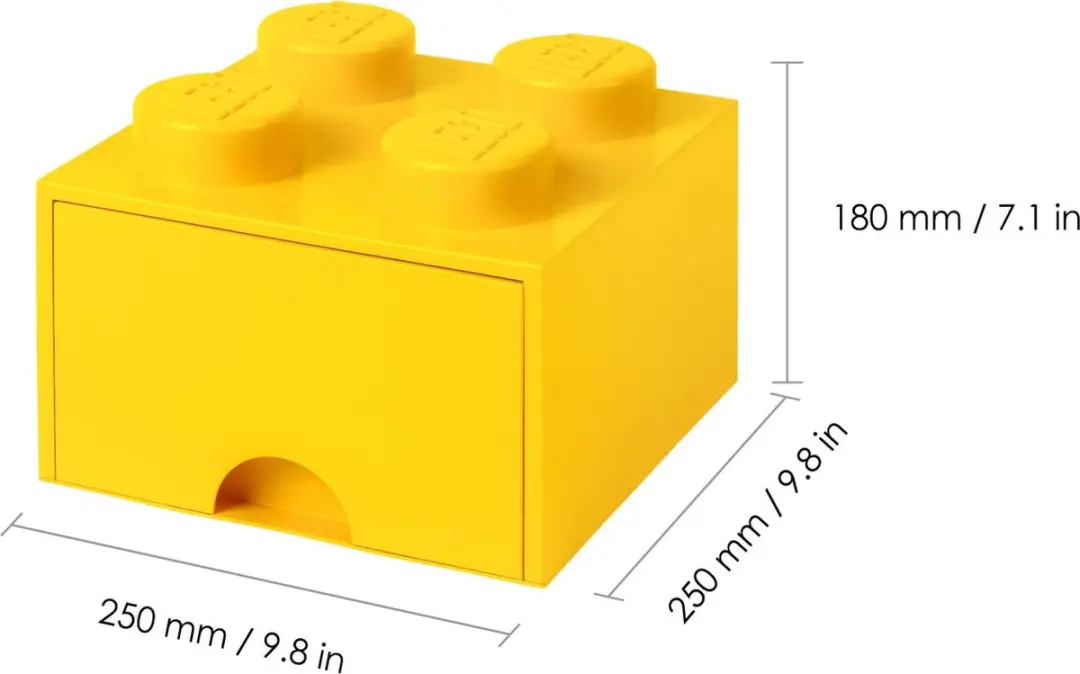 LEGO Brick 4 Opbergbox Geel - 6L - afbeelding 6 van 6
