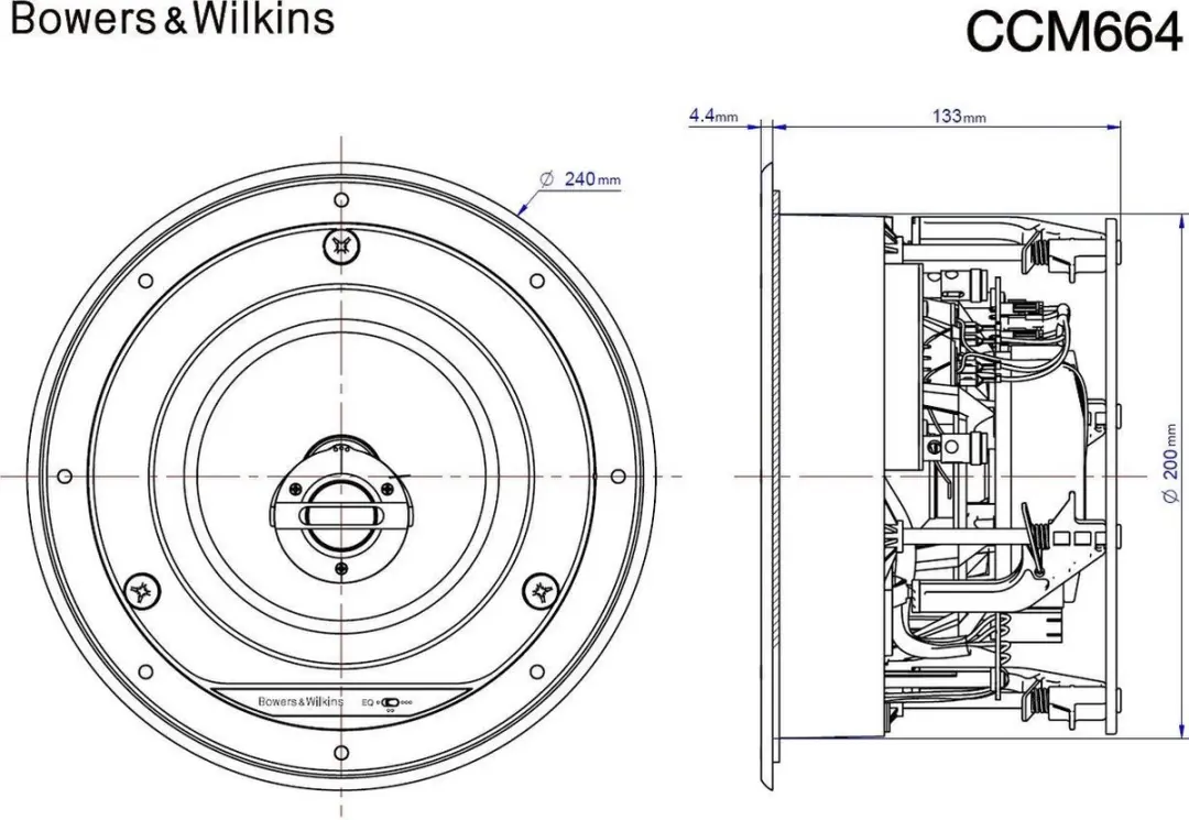 Bowers & Wilkins CCM664 Inbouwluidsprekers - 130W - Wit - afbeelding 2 van 2