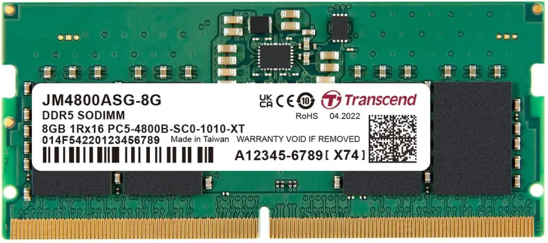 Transcend JetRam JM4800ASG-8G DDR5 Geheugen 8GB