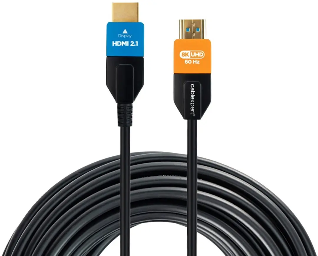 Cablexpert AOC HDMI 8K Kabel 30m - Ethernet - Zwart/Blauw/Oranje