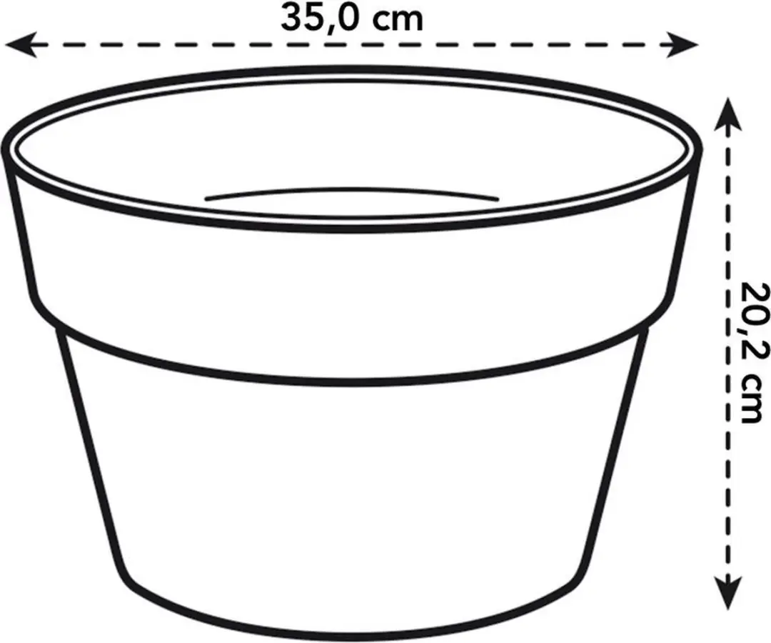 Elho Loft Urban Schaal 35 Bloempot - Ø34,5xH20,2cm Antraciet - afbeelding 6 van 6