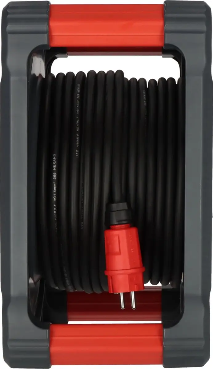 Brennenstuhl Bouwkabelhaspel 5x H07RN-F 3x1.5mm² 50m - IP44 - Zwart