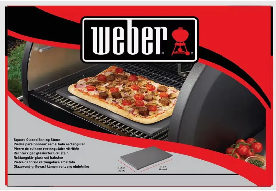Weber Geglazuurde Pizzasteen 30x44cm - Zwart