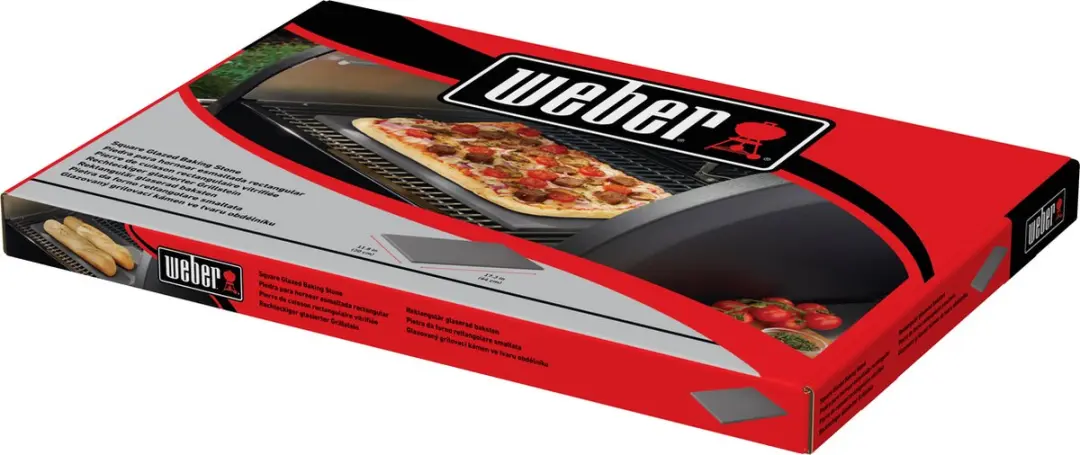 Weber Geglazuurde Pizzasteen 30x44cm - Zwart