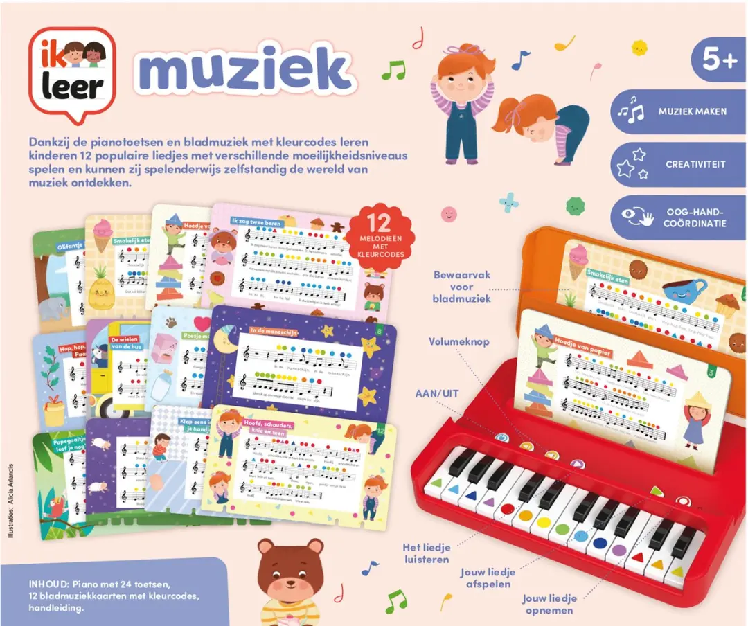 Muziek Educatief Speelgoed Piano Leren 1110100449 - Meerkleurig - afbeelding 6 van 6
