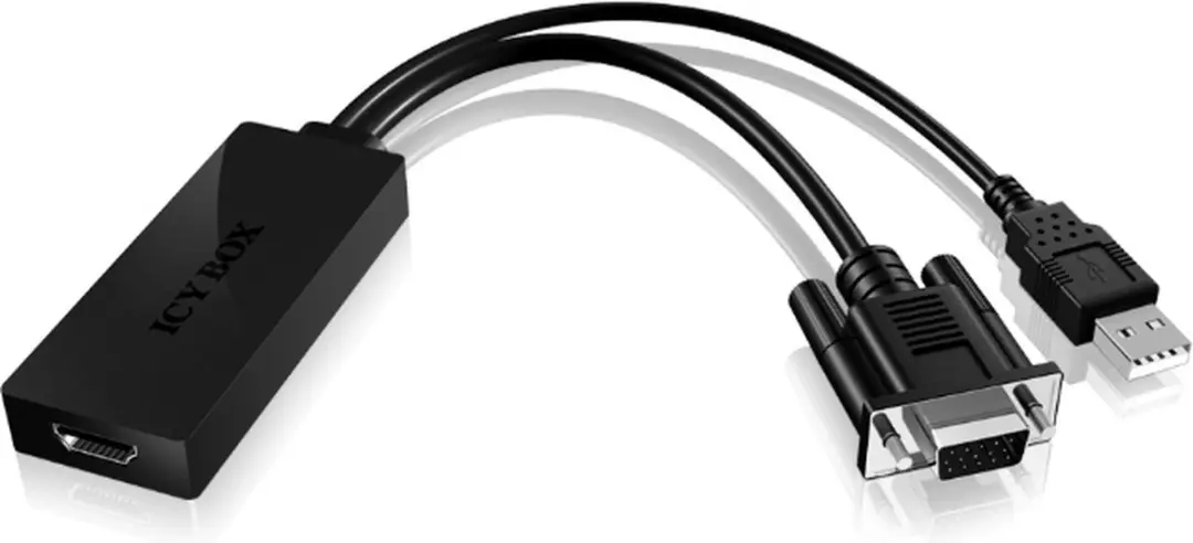 Icy Box IB-AC512 VGA Audio HDMI Adapter - Zwart