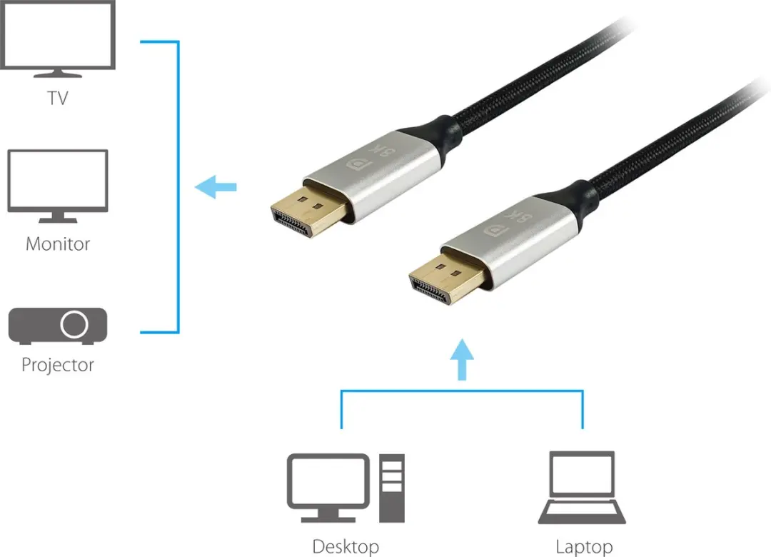 Equip 119262 DisplayPort Kabel 2m - Aluminium Zwart