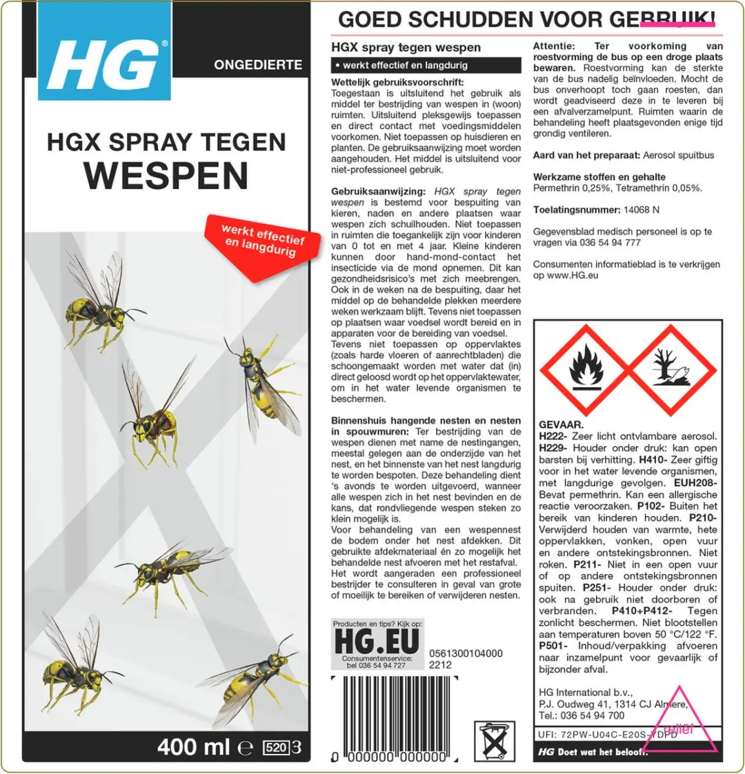 HG X Spray Tegen Wespen 400ml