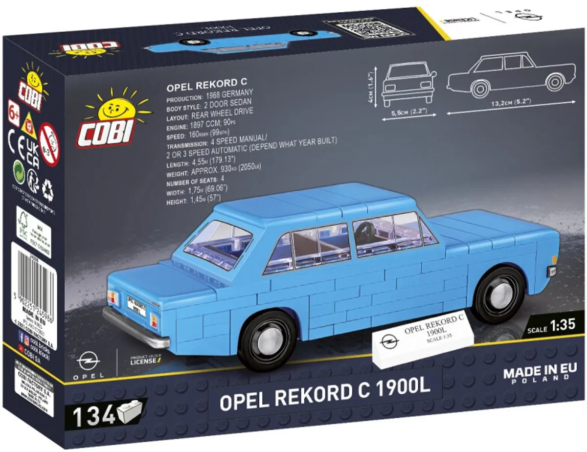 Cobi Opel Rekord C 1900 L - 134 Stukken - Meerkleurig