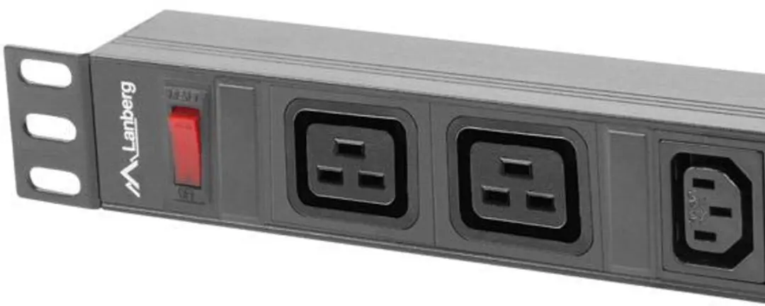 Lanberg Serie PDU-02I1908I-0200-C20-BK Stroomverdeler 1U 16A - 10 Stopcontacten Zwart - afbeelding 6 van 6