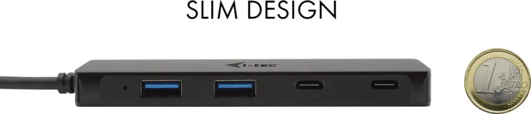 I-tec I-TEC C31HUBMETAL2A2C USB-C Metal Hub - 2x USB-A 3.0 + 2x USB-C 10Gbps - Zwart