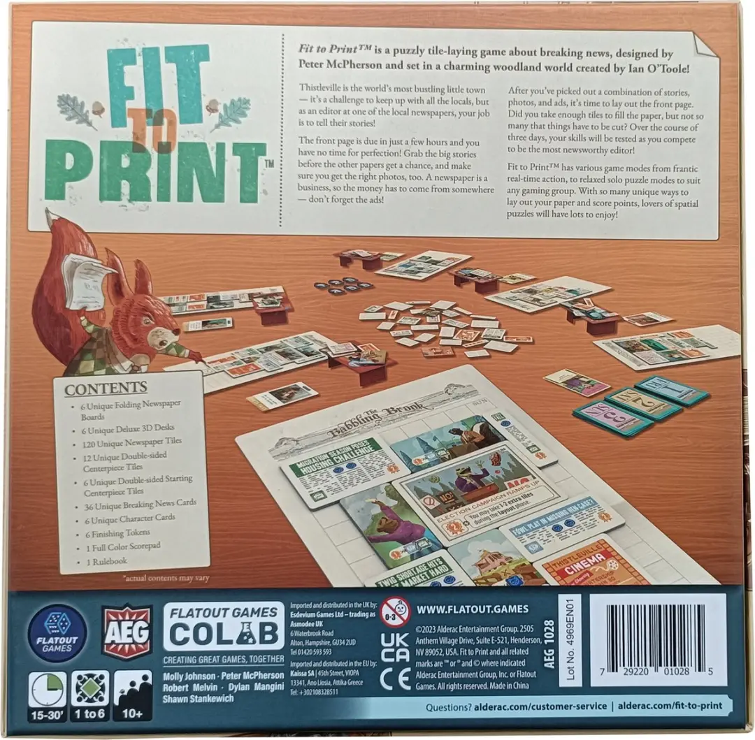 Fit to Print AEG1028 Gezelschapsspel - 1-6 Spelers