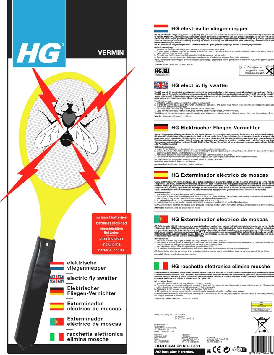 HGX Elektrische Vliegenmepper - Geel