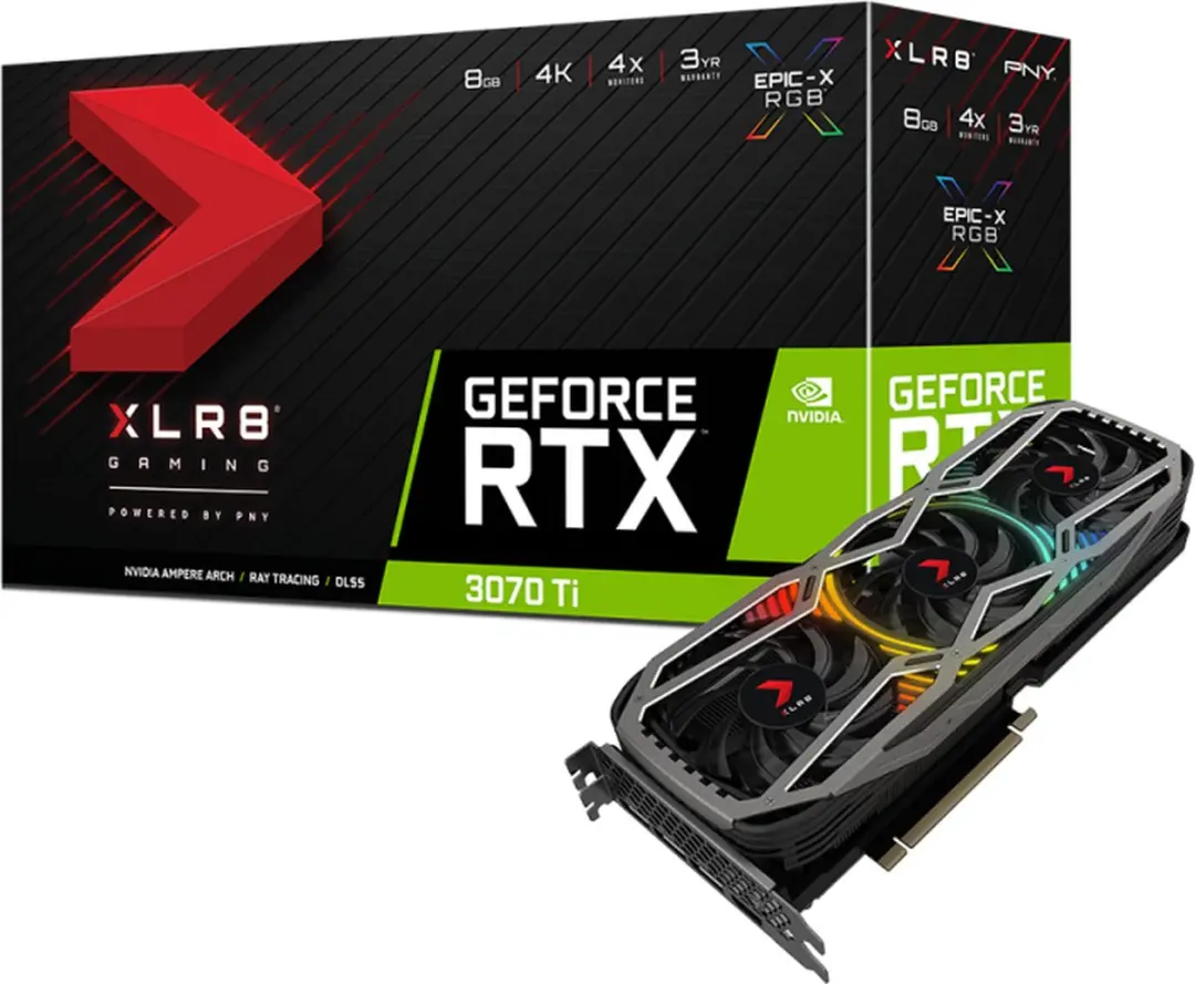 PNY GeForce RTX 3070Ti VCG3070T8TFXPPB Grafische Kaart - Grijs/Zwart