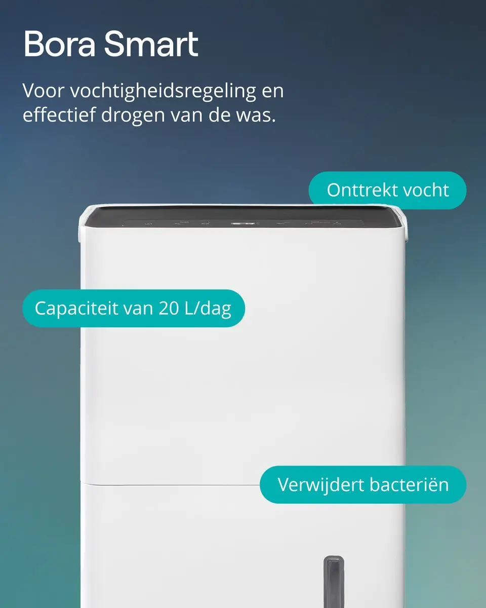 Duux Bora DXDH20 Luchtontvochtiger 20L/dag - 4 Liter - Wit