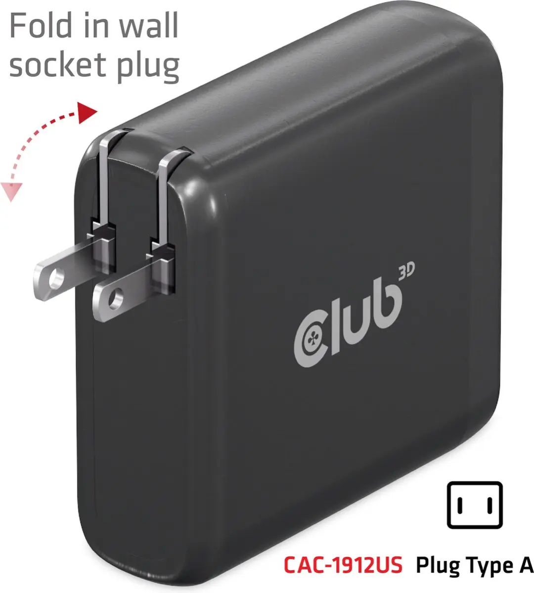 Club3D CAC-1912 Travel Charger 100W - 4x USB - Zwart