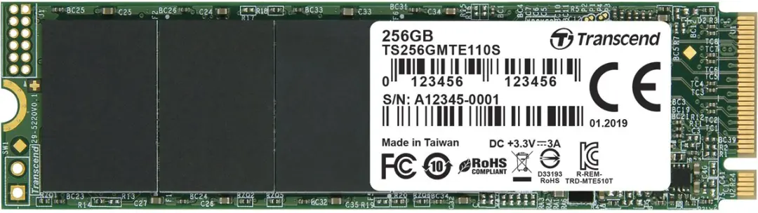 Transcend 110S M.2 SSD 256GB PCIe 3.0 NVMe