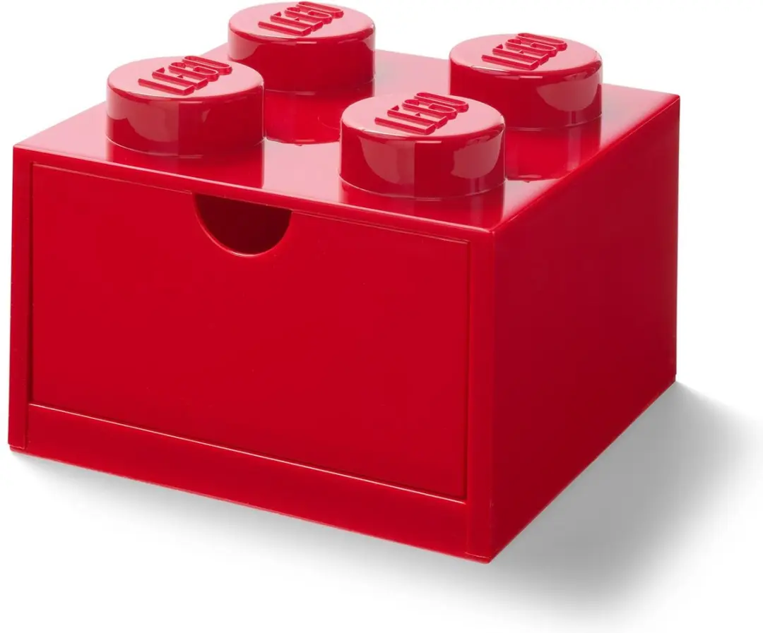 LEGO Opbergbox Brick 4 Bureaulade - Rood