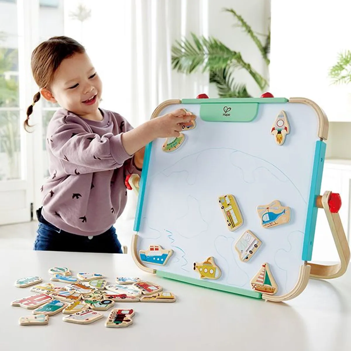 Hape E2008A Magnetische Voertuigen Set - 30 Stuks - Multicolor