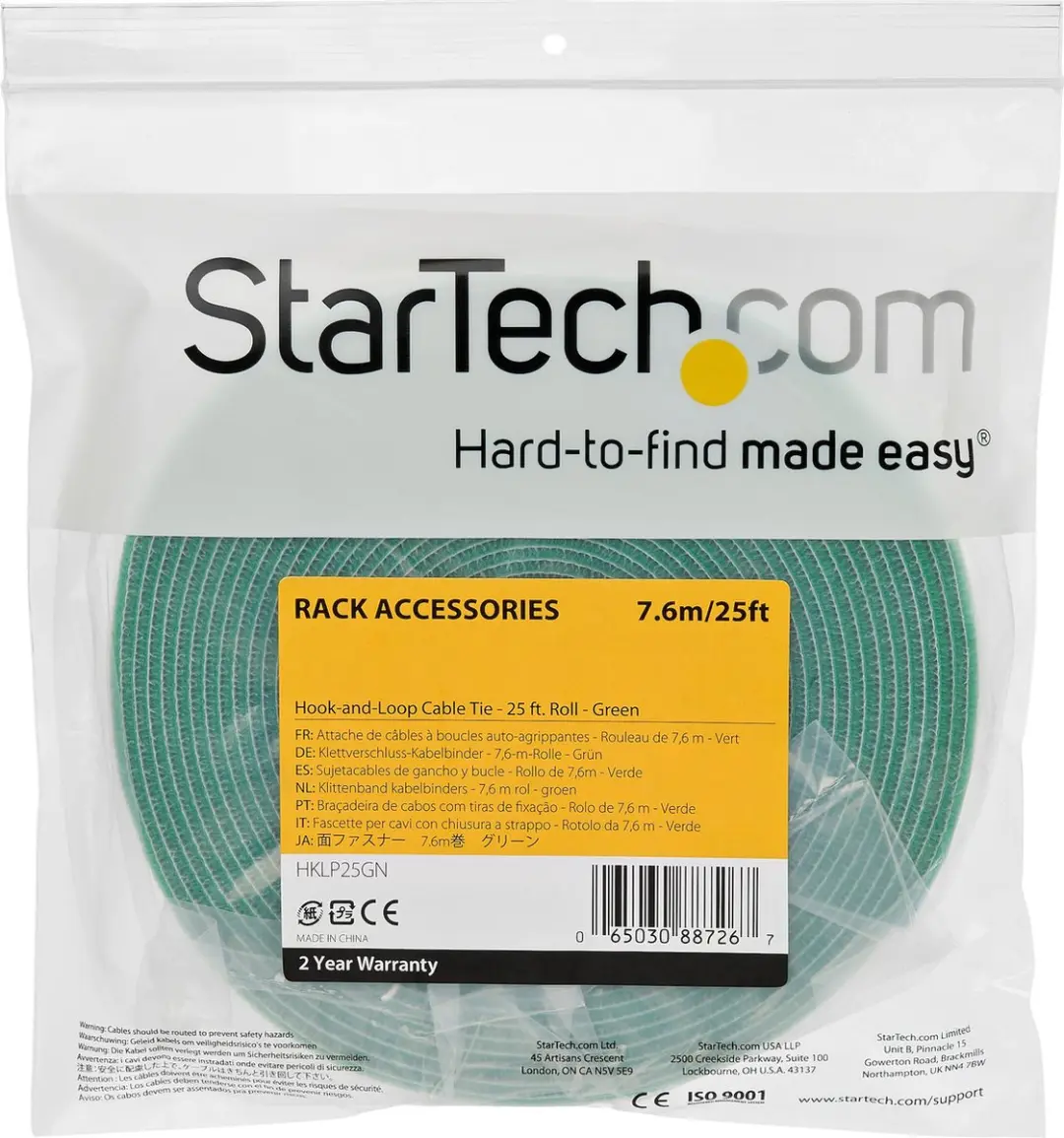 Startech Klittenband op rol 7,6m - Groen