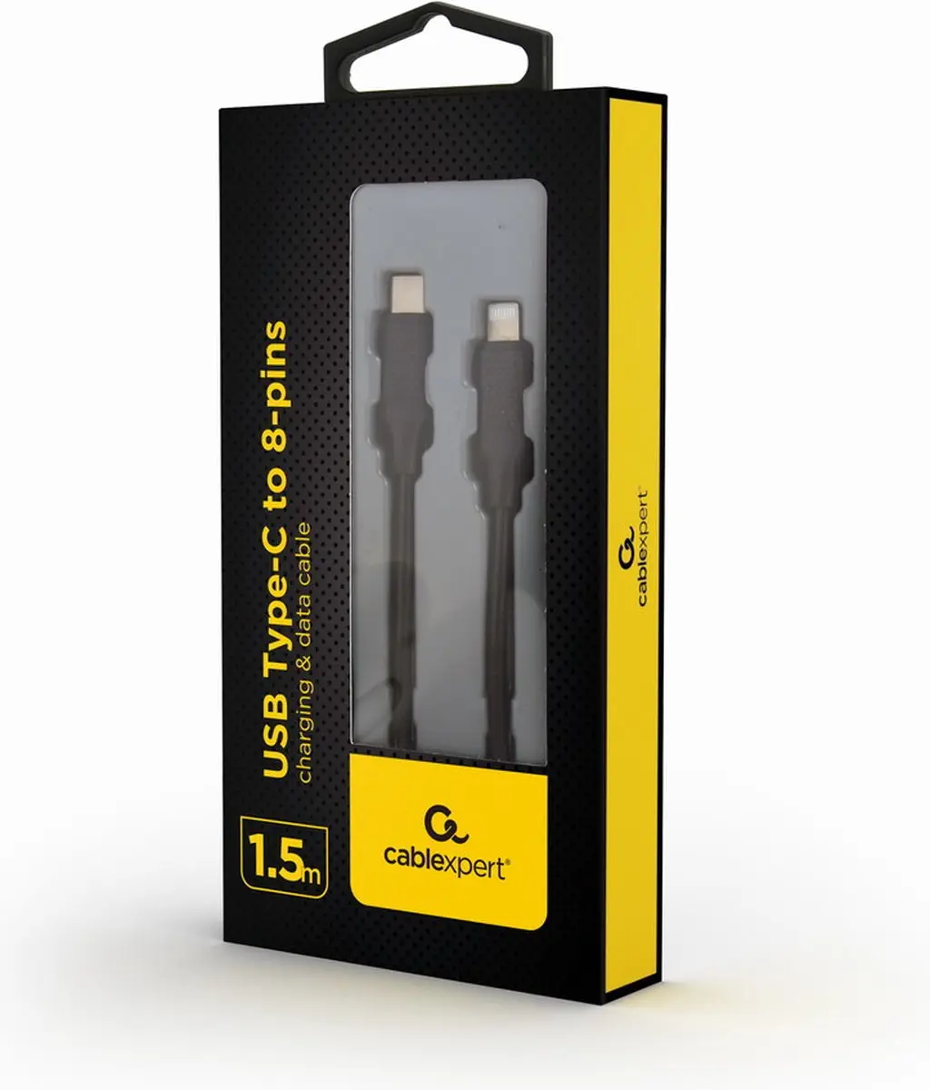Cablexpert USB-C naar 8-pin Kabel 1.5m - Zwart