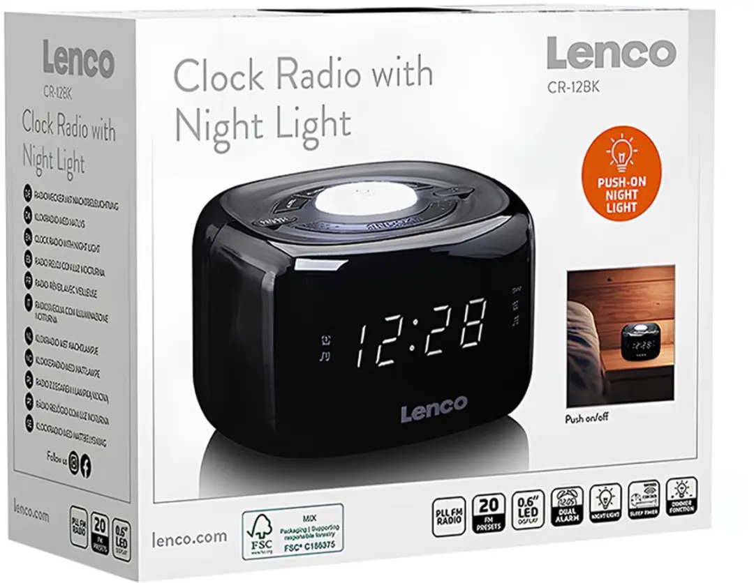 Lenco CR-12BK Wekkerradio - Zwart