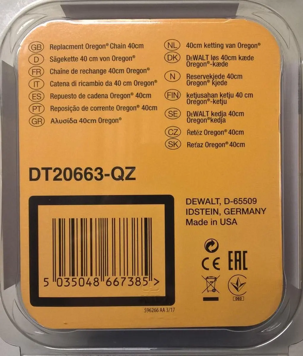 DeWalt DT20663-QZ Zaagketting 40cm - 1 Stuk