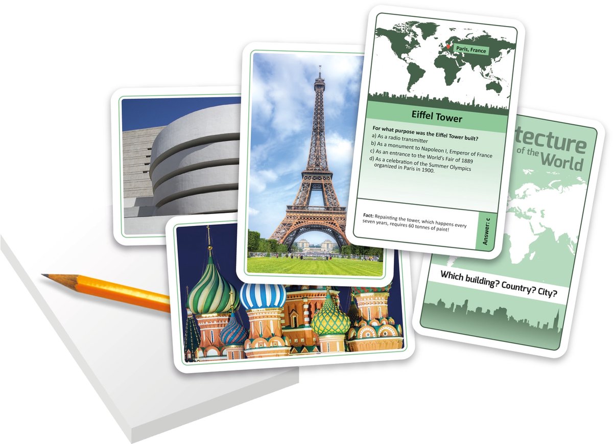 Tactic Architectonische wonderen van de Wereld – Kaartspel – Quizspel – Iconische Bouwwerken en Wereldarchitectuur – Kennis en Ontdekking – Van de Wereld Serie – 2 of Meer Spelers – Vanaf 12 Jaar