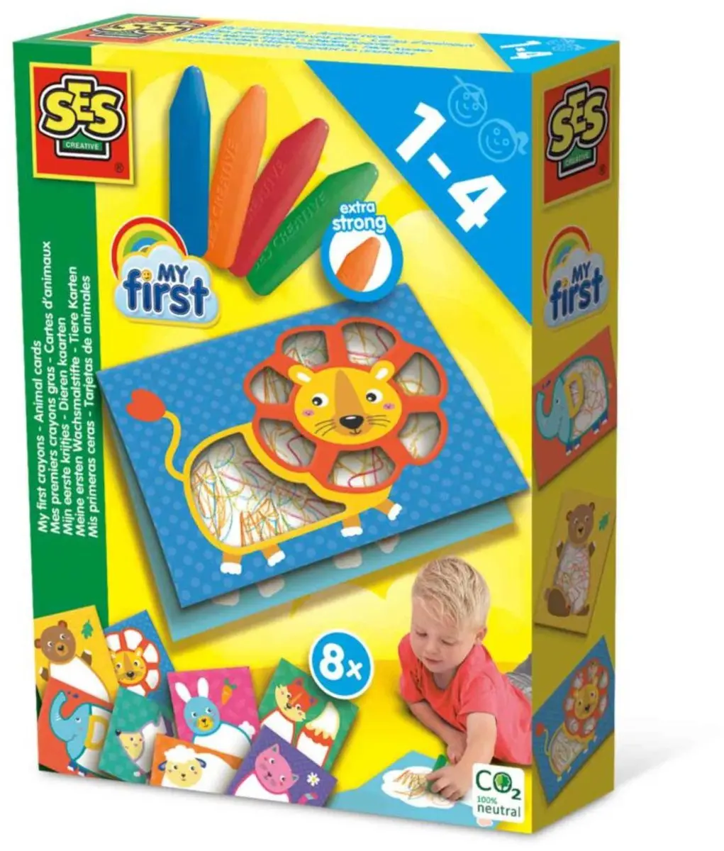 SES Creative Mijn Eerste Krijtjes Dieren Kaarten